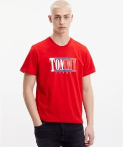 Tommy Jeans T-Shirt Halbarm TJM REG RWB CENTERED LOGO TEE, RED