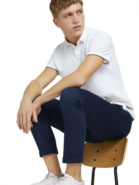 TOM TAILOR Denim Polo Halbarm Alloverprinted Polo, White Regular Dot Print 2 TOM TAILOR Denim Polo Halbarm Alloverprinted Polo, White Regular Dot Print – Bild 2