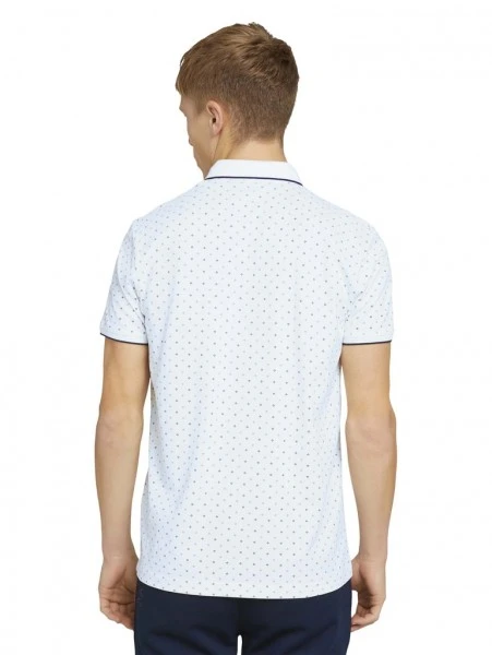 TOM TAILOR Denim Polo Halbarm Alloverprinted Polo, White Regular Dot Print 4 TOM TAILOR Denim Polo Halbarm Alloverprinted Polo, White Regular Dot Print – Bild 4