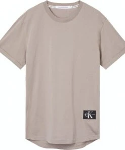 Calvin Klein T-Shirt Halbarm BADGE TURN UP SLEEVE, GREY