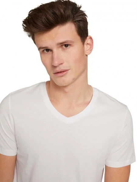 TOM TAILOR Denim T-Shirt Halbarm V-neck T-shirt, White 6 TOM TAILOR Denim T-Shirt Halbarm V-neck T-shirt, White – Bild 6