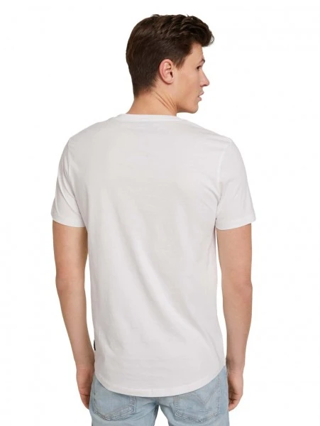 TOM TAILOR Denim T-Shirt Halbarm V-neck T-shirt, White 4 TOM TAILOR Denim T-Shirt Halbarm V-neck T-shirt, White – Bild 4