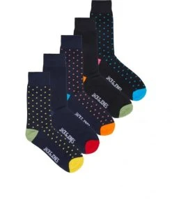 Jack & Jones Strümpfe JACCOLORFUL DOTS SOCK 5 PACK, Black/Navy Blazer - Navy Blazer - N