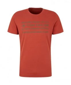 Tom Tailor T-Shirt Halbarm Printed Basic T-shirt, Chili Oil Red