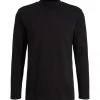 TOM TAILOR Denim T-Shirt Halbarm Mockneck Longsleeve, Black