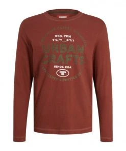 Tom Tailor T-Shirt Langarm Finestriped Longsleeve, Chili Oil Red Green Finestripe