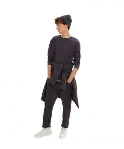 TOM TAILOR Denim T-Shirt Langarm Relaxed Structured Longsleeve, Coal Grey -Lloyd Gürtel Shop ca04ac68 bfe8 44b5 a214 349a4493deb5 600x600