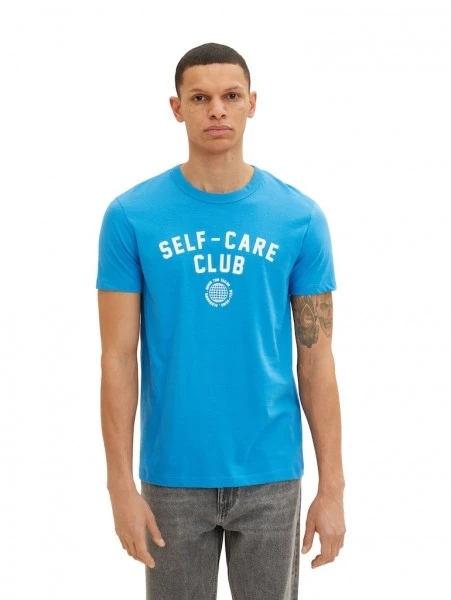 TOM TAILOR Denim T-Shirt Halbarm Printed T-shirt, Sublime Teal Blue 5 TOM TAILOR Denim T-Shirt Halbarm Printed T-shirt, Sublime Teal Blue – Bild 5