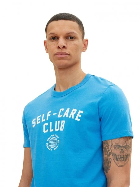 TOM TAILOR Denim T-Shirt Halbarm Printed T-shirt, Sublime Teal Blue 6 TOM TAILOR Denim T-Shirt Halbarm Printed T-shirt, Sublime Teal Blue – Bild 6