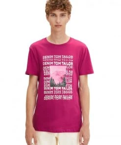 TOM TAILOR Denim T-Shirt Halbarm Printed T-shirt, Pure Magenta -Lloyd Gürtel Shop ca04ac68 bfe8 44b5 a214 359af4b4a63e 600x600