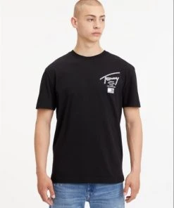 Tommy Jeans T-Shirt Halbarm TJM CLSC AOP LOGO TEE, BLACK