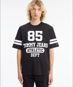 Tommy Jeans T-Shirt Halbarm TJM SKATER COLLEGE 85 LOGO, BLACK