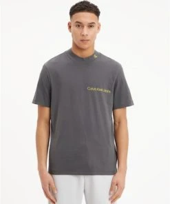 Calvin Klein T-Shirt Halbarm OFF PLACED INSTITUTIONAL TEE, GREY