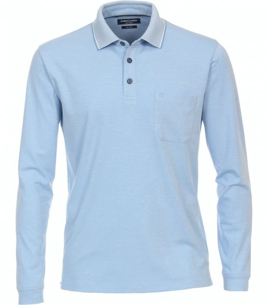 CASAMODA Polo Langarm Polo SNOS, 102 Blau 1 CASAMODA Polo Langarm Polo SNOS, 102 Blau