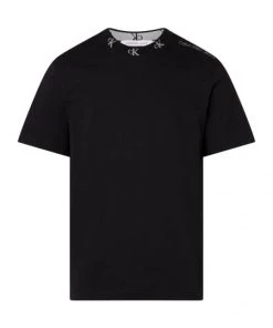 Calvin Klein T-Shirt Halbarm LOGO JACQUARD TEE, BLACK