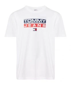 Tommy Jeans T-Shirt Halbarm TJM CLSC ATHLETIC CENTERED LOGO, WHITE