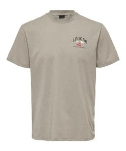 Only & Sons T-Shirt Langarm ONSJAKE REG LIFE RCY CLUB PR SS 363, Chinchilla