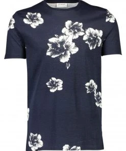 Lindbergh T-Shirt Halbarm AOP Tee S/S, NAVY
