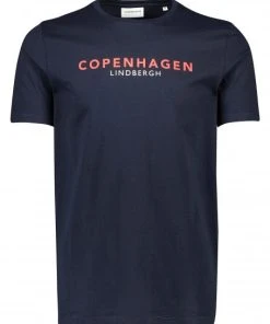 Lindbergh T-Shirt Halbarm Copenhagen Print Tee S/S, NAVY 123
