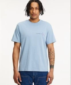 Calvin Klein T-Shirt Halbarm GLITCHED MONOLOGO BACK TEE, BLUE