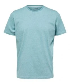 Selected T-Shirt Halbarm SLHASPEN MINI STR SS O-NECK TEE W N, Harbor Gray/Colonial Blue