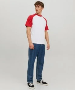 Jack & Jones T-Shirt Halbarm JORTEAM RAGLAN TEE SS CREW NECK, Rococco Red -Lloyd Gürtel Shop e6ee5062 3a40 b2bd a514 4885e48de003 600x600