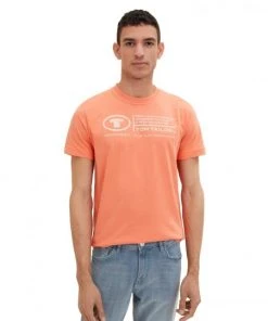 Tom Tailor T-Shirt Halbarm Printed Crewneck T-shirt, Soft Peach Orange -Lloyd Gürtel Shop e6ee5062 3a40 b2bd a514 c585a8dfc3d7 600x600