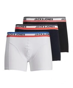 Jack & Jones Pant JACNEW WB TRUNKS 3 PACK LN, White/Navy Blazer - Black