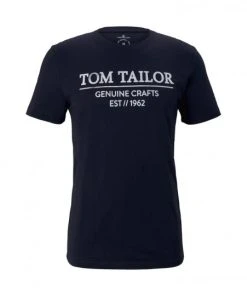 Tom Tailor T-Shirt Halbarm T-shirt With Print, Sky Captain Blue