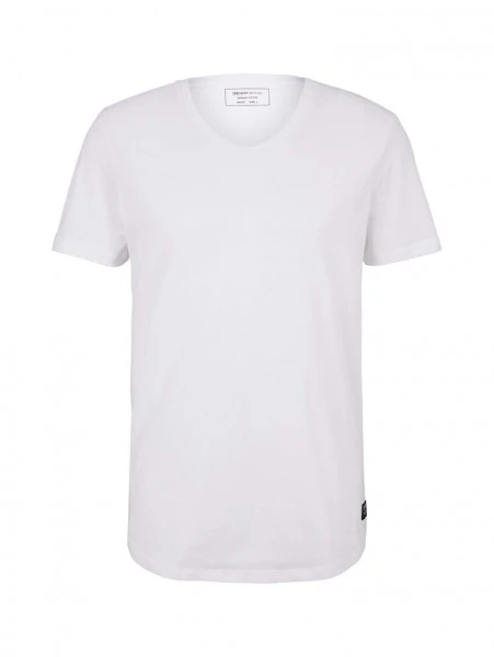 TOM TAILOR Denim T-Shirt Halbarm V-neck T-shirt, White 1 TOM TAILOR Denim T-Shirt Halbarm V-neck T-shirt, White
