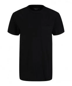 TOM TAILOR Denim T-Shirt Halbarm T-shirt With Pocket And Turnup, Black