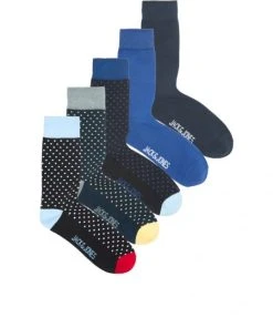 Jack & Jones Strümpfe JACDOT SOCKS 5 PACK, Navy Blazer/Black - Black - Blue Lo