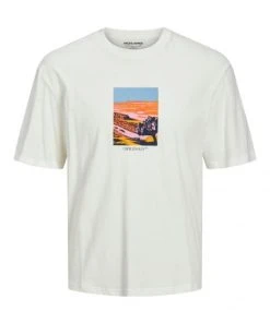 Jack & Jones T-Shirt Halbarm JORVALLEY SS TEE CREW NECK MC, Cloud Dancer