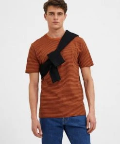 Selected T-Shirt Halbarm SLHNORMAN STRIPE SS O-NECK TEE W NO, Bombay Brown/Black -Lloyd Gürtel Shop ea44189f 19f7 e386 9614 da2034f0b8eb 600x600
