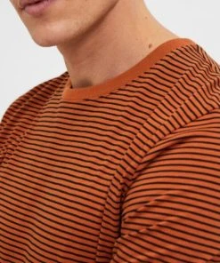 Selected T-Shirt Halbarm SLHNORMAN STRIPE SS O-NECK TEE W NO, Bombay Brown/Black -Lloyd Gürtel Shop ea44189f 19f7 e386 9614 da20a094a3eb 600x600