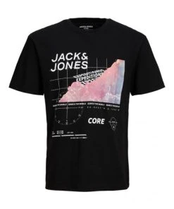 Jack & Jones T-Shirt Halbarm JCONADES TEE SS CREW NECK, Black