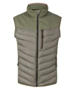 Tom Tailor Weste Hybrid Vest, Dusty Olive Green