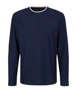 TOM TAILOR Denim T-Shirt Halbarm Structured Longsleeve, Sky Captain Blue