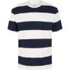 TOM TAILOR Denim T-Shirt Halbarm Relaxed Striped T-shirt, Navy Large Stripe