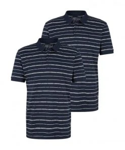 TOM TAILOR Denim Polo Halbarm Striped Polo, Navy Broken Yd Stripe