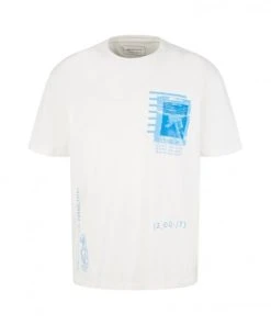 TOM TAILOR Denim T-Shirt Halbarm Relaxed Printed T-shirt, Wool White
