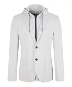 Tom Tailor H-Blazer Blazer With Inserted Hood, Light Stone Grey Melange