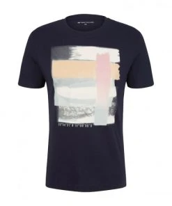 Tom Tailor T-Shirt Halbarm Printed T-shirt, Sky Captain Blue