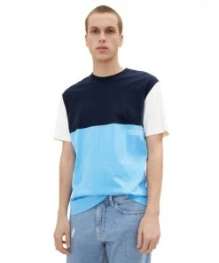 TOM TAILOR Denim T-Shirt Halbarm Relaxed Colorblock T-shirt, Rainy Sky Blue -Lloyd Gürtel Shop ef9dfbef 754f 7e94 a614 e1651c2ff270 600x600