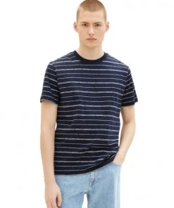 TOM TAILOR Denim T-Shirt Halbarm Striped T-shirt, Navy Broken Yd Stripe -Lloyd Gürtel Shop ef9dfbef 754f 7e94 a614 e165441134f2 600x600