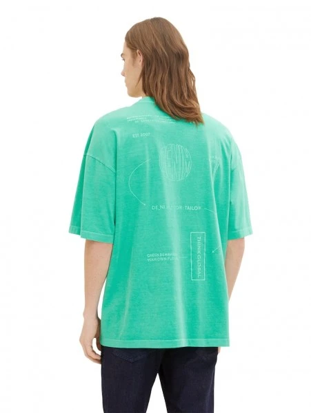 TOM TAILOR Denim T-Shirt Halbarm Oversized Overdye T-shirt, Fresh Peppermint 4 TOM TAILOR Denim T-Shirt Halbarm Oversized Overdye T-shirt, Fresh Peppermint – Bild 4