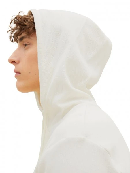 TOM TAILOR Denim T-Shirt Halbarm Structured Hoodie Longsleeve, Wool White 6 TOM TAILOR Denim T-Shirt Halbarm Structured Hoodie Longsleeve, Wool White – Bild 6