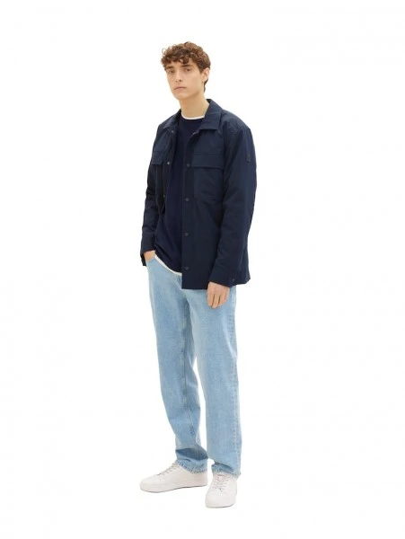 TOM TAILOR Denim T-Shirt Halbarm Structured Longsleeve, Sky Captain Blue 3 TOM TAILOR Denim T-Shirt Halbarm Structured Longsleeve, Sky Captain Blue – Bild 3