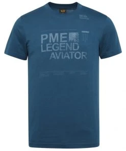 PME Legend T-Shirt Halbarm Short Sleeve R-neck Single Jersey, Dark Denim