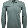 RAGMAN Polo Langarm Polo Button Fineliner LS, MARINE MEL